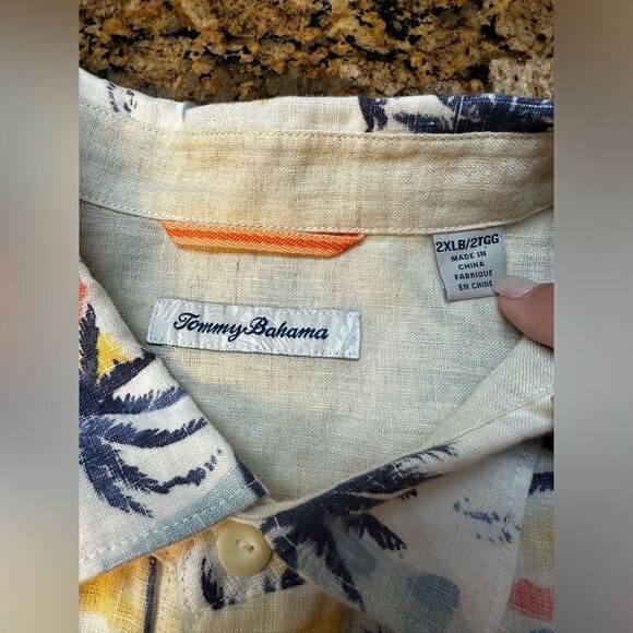 Tommy Bahama Sunset Palm Camp 109% Linen Short Sleeve Button‎ Down Shirt sz XXL - Picture 5 of 6